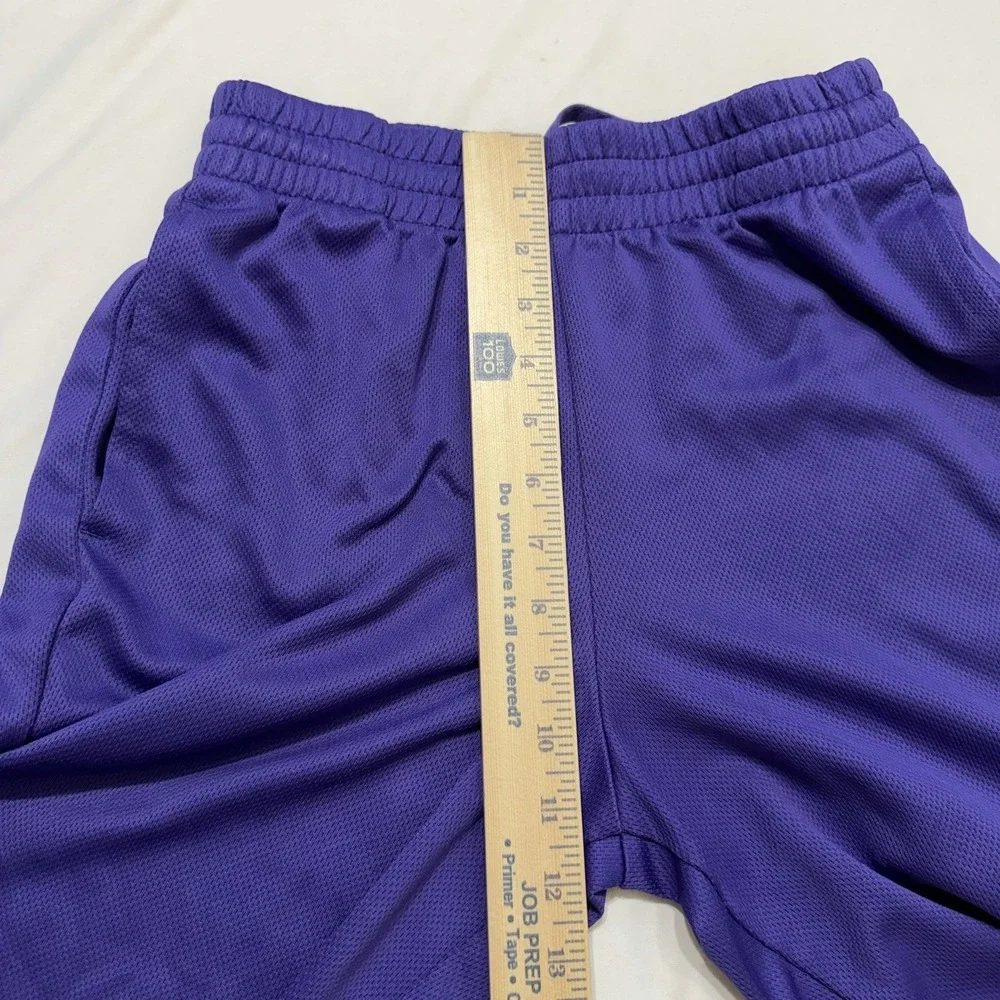 PUMA Men's Small Purple Mesh‎ Basketball Shorts Elastic Waist Logo